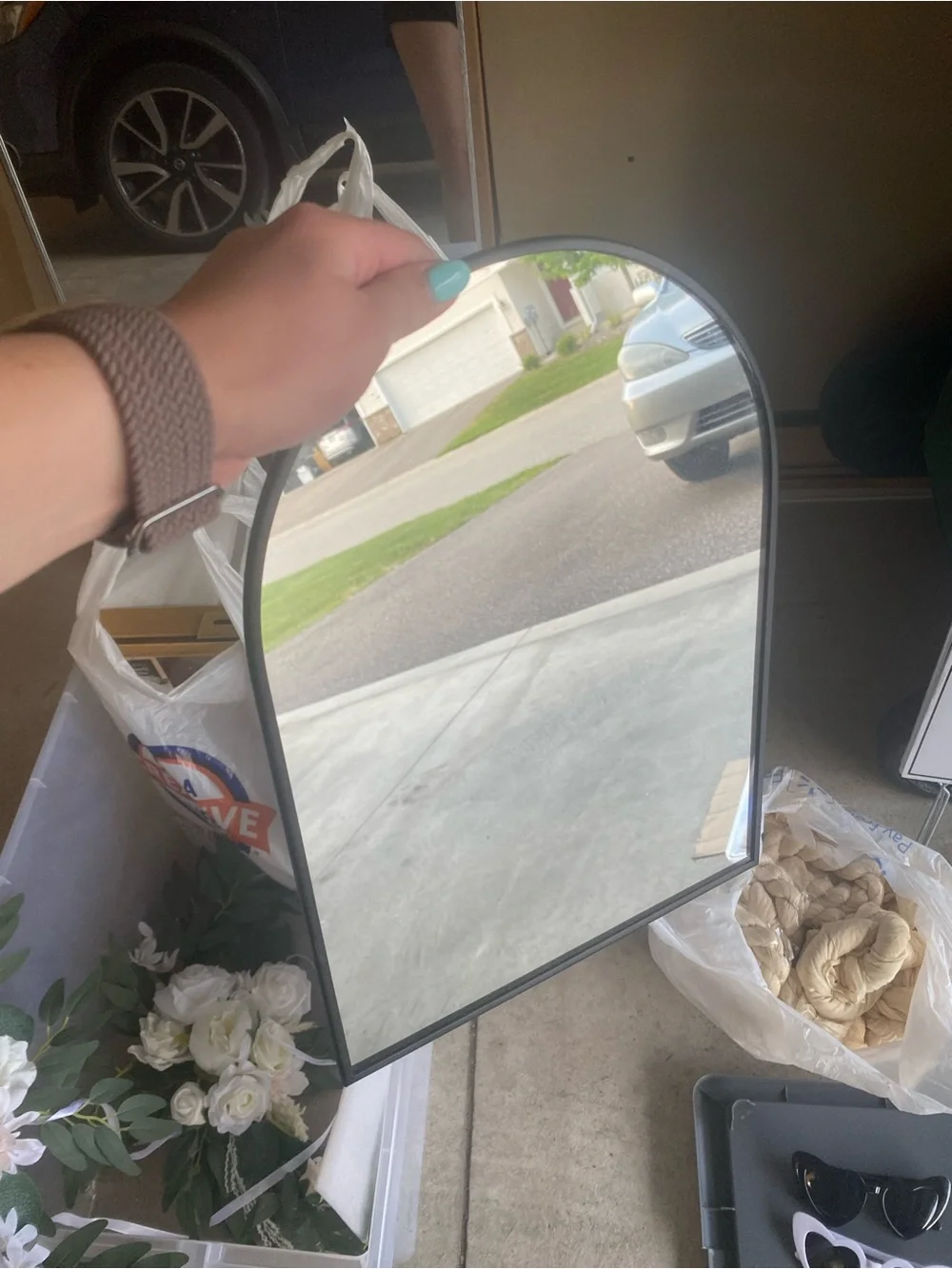 Arched Black Wall Mirror - Minimalist Home Wall Decor or wedding decor